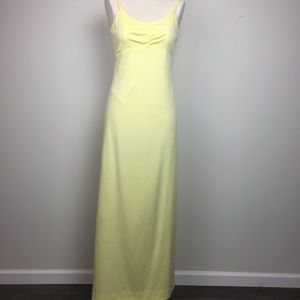 Vintage Pale Yellow Maxi Slip Dress